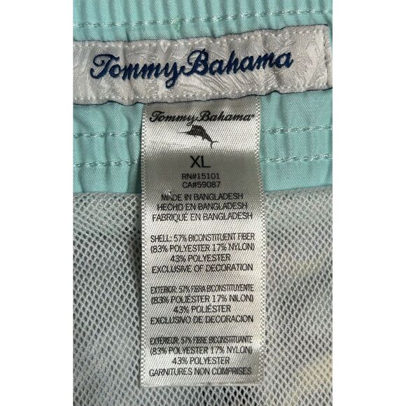 Tommy Bahama Mens XL Relaxed Board Shorts Black‎ Tropical Swim Trunks Inseam 9" - Picture 6 of 7
